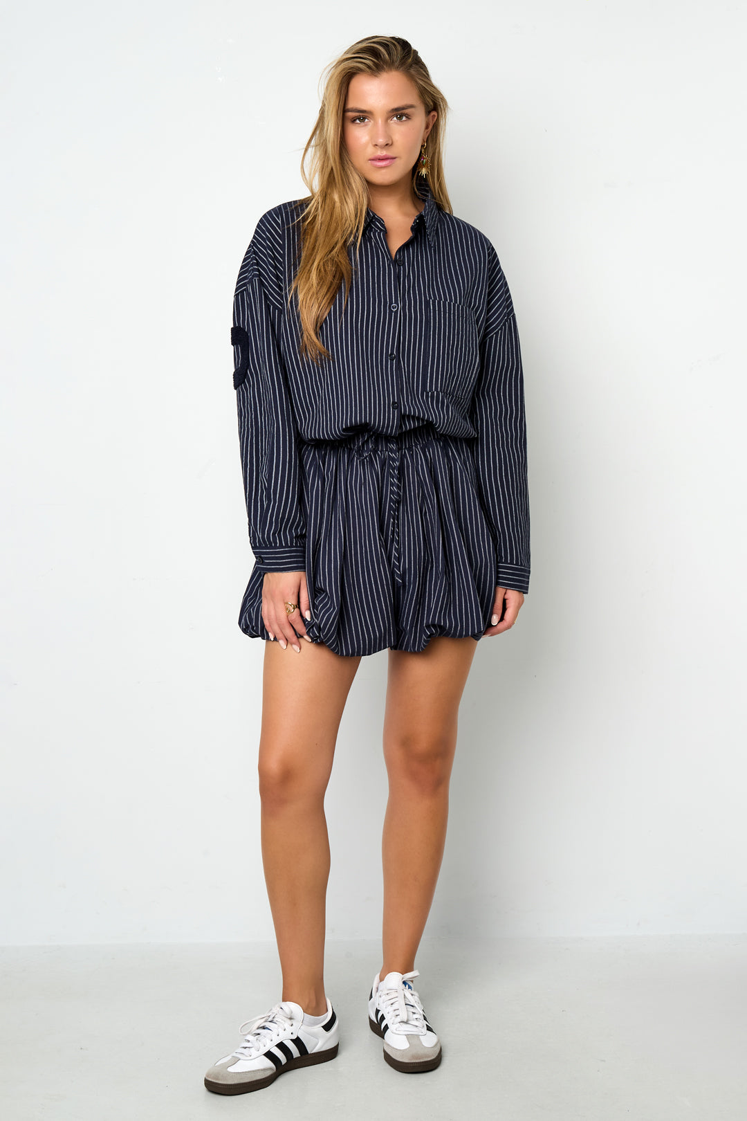 Shorts Mujer de Algodón a Rayas — Cintura Elástica, Estilo Casual