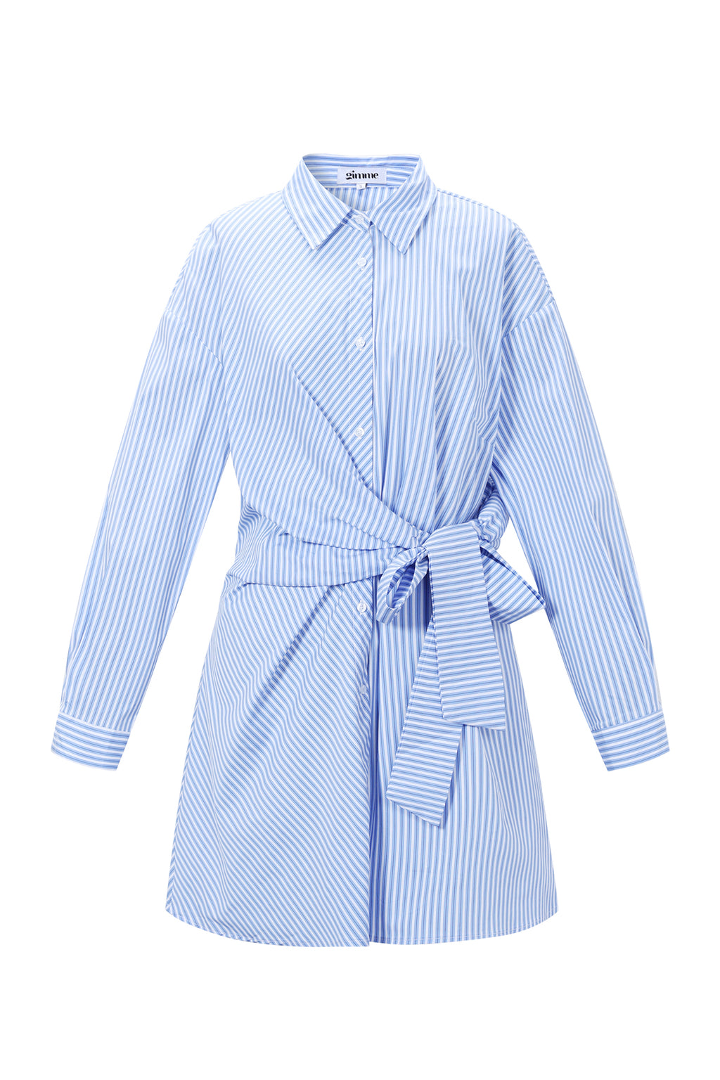 Vestido Camisero Anudado Mujer a Rayas — Estilo Casual, Primavera/Verano