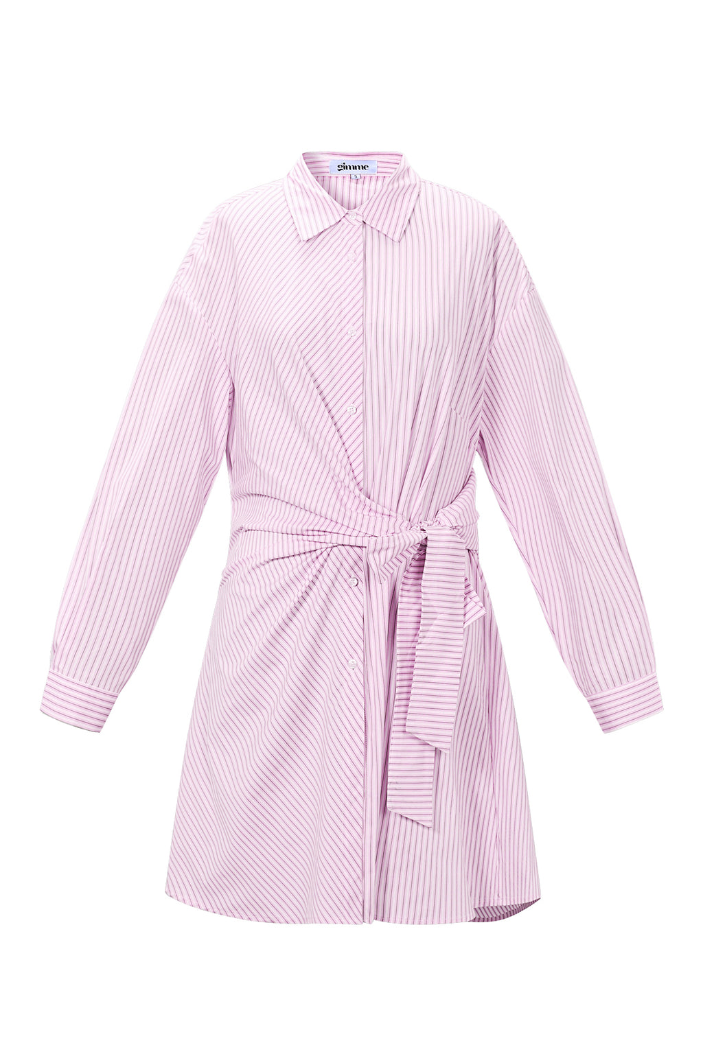 Vestido Camisero Anudado Mujer a Rayas — Estilo Casual, Primavera/Verano