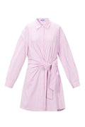 Vestido Camisero Anudado Mujer a Rayas — Estilo Casual, Primavera/Verano