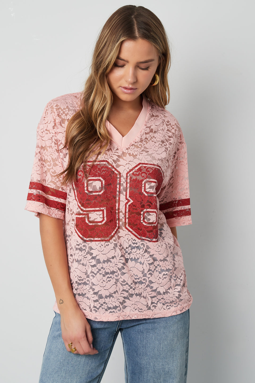 Woven Polyester Fiber Camiseta Mujer Sporty Color Clash