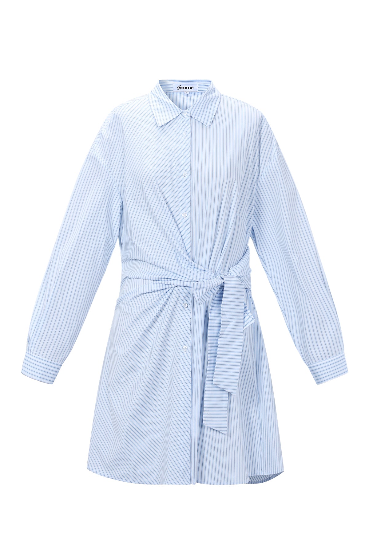 Vestido Camisero Anudado Mujer a Rayas — Estilo Casual, Primavera/Verano
